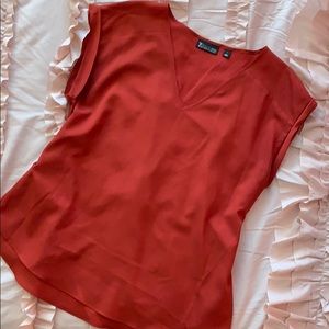 burnt orange chiffon top